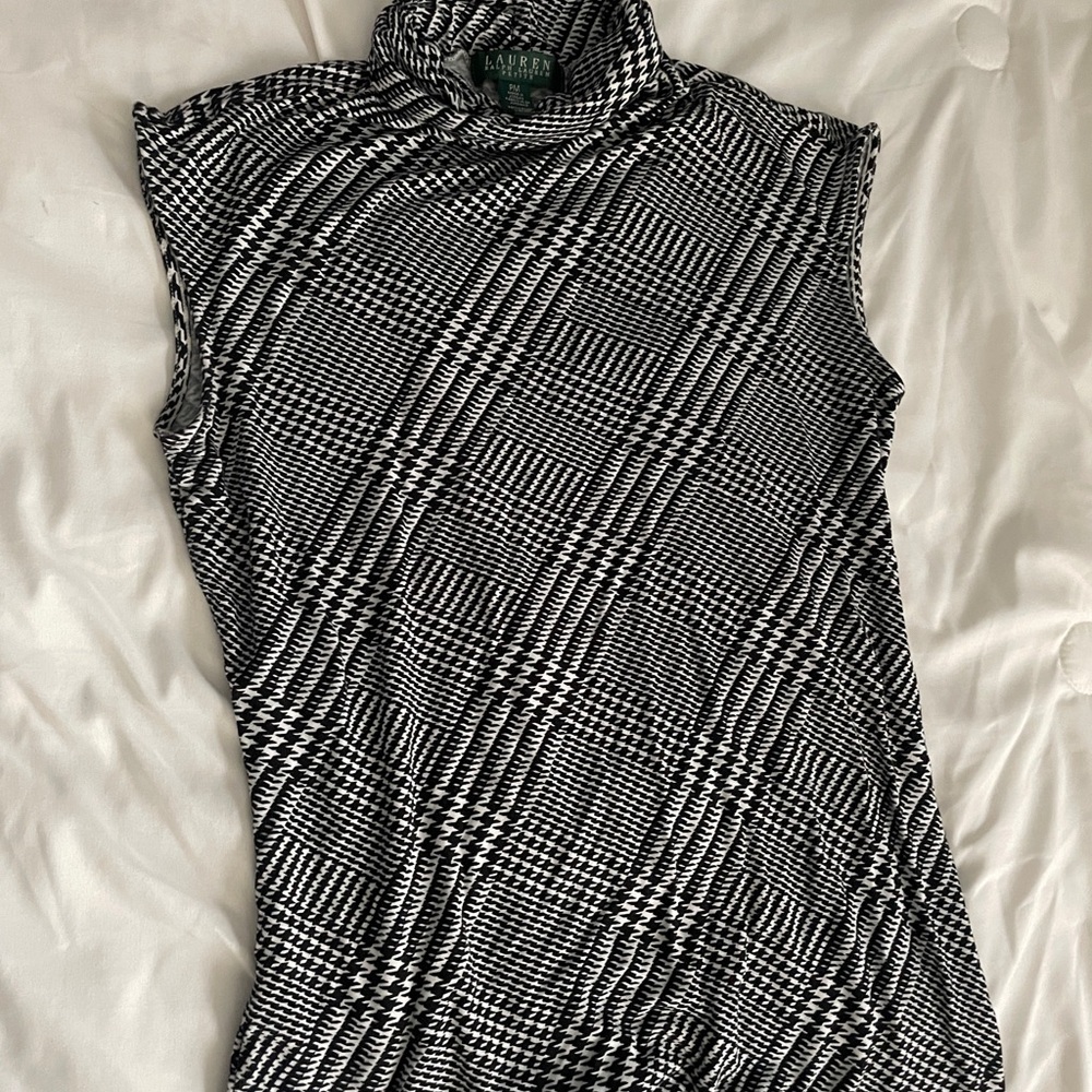 Ralph Lauren Monochrome Houndstooth Blouse
